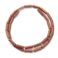 Brauner Goldfluss Zylinder Perlen Röhrenperlen DIY Schmuckherstellung Armband Zubehör - 4*13mm (Ca. 29 Stück) / Goldsandstein