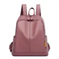 Sac à dos casual en cuir souple mauve, sac à dos élégant et spacieux pour le quotidien. - Rose