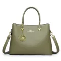 Olive green women handbag shoulder crossbody tote bag large capacity fashion stylish daily bag - Green