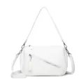 White soft leather crossbody shoulder bag trendy women casual commuting handbag style. - White