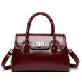 Sac a main retro pour femme rouge vin grande capacite elegante sac bandouillere - Rouge-1