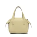 Light yellow leather handbag with soft texture, stylish daily tote bag for women commute. - Chick Yellow