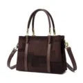 Brown Commuter Tote Bag PU Leather Handbag Crossbody Shoulder Bag for Women Everyday - Coffee