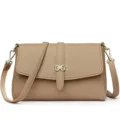 Minimalist women's khaki small shoulder crossbody bag, chic daily fashion accessory. - Apricot