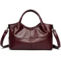 Wine Red Vintage Women Handbag Casual Commuting Shoulder Crossbody Bag with Strap - Burgundy