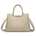 Beige women handbag tote crossbody bag soft leather elegant commuter shoulder bag variant. - Apricot