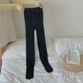 Medias panty basicas gris oscuro para mujer con cintura alta y efecto adelgazante en primavera - Talla única / Parte Inferior (Forro Polar) / Gris oscuro