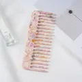 Acetate marble pattern wide tooth hair comb anti static fashionable hair styling tool - 7# 11.8x4.6cm Apricot Pattern Acetate Hair Comb