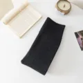 Dark grey vertical striped thermal fleece winter leggings for women, thick warm stretch tights. - Ribbed (Single Seam Cotton Rib) / Thickened Style / Dark Gray