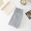 Grey ribbed fleece-lined leggings, cozy winter tight pantyhose with slim fit design SKU display. - Ribbed (Single Seam Cotton Rib) / Thickened Style / Light Gray