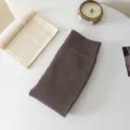 Brown ribbed knit fleece-lined leggings winter thermal warm cozy thick tights variant view - Coffee