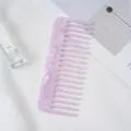 Marble pattern wide tooth acetate hair comb, anti-static purple styling tool for daily use. - 12# 11.8x4.6cm Light Purple Acetate Hair Comb