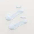 Crystal Silk Women Boat Socks Light Blue Sheer Summer Socks Lace Cuff Ankle Socks - One Size / Light Blue