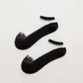 Women crystal silk short socks black white lace low cut breathable summer boat socks pair - One Size / Black