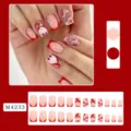 Christmas press on nails red french design cute santa and bauble fake nail tips set for women - Santa Claus Red French Style (M4233) / 24 Pcs/Set