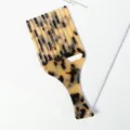 Peigne a cheveux en acetate detail, texture de peigne a dents larges ecaille. - Emballage Individuel / Beige / 15.9*6.9cm