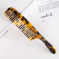 Fashion acetate tortoiseshell hair comb, wide tooth anti-static styling comb for daily use. - Individual Packaging / Tortoise