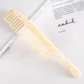 Acetate marble wide tooth hair comb for women fashion anti static daily hair styling tool. - Individual Packaging / Yellow