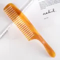 Amber acetate wide tooth hair comb anti static smooth styling hair care tool for daily use - Individual Packaging / Coffee