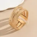 Breed gouden multi-strand crossover slangketting manchet armband voor dames punk. - Goud
