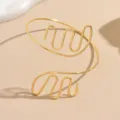 Bracciale da braccio aperto in metallo dorato parte superiore gioiello corpo ondulato - Oro