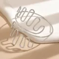 Bracciale da braccio in metallo stile punk da donna, catena geometrica regolabile gioiello. - Argento