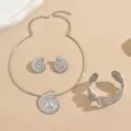 Set di Gioielli con Collana Girocollo Orecchini e Bracciale a Polsino Conchiglia Argento - Argento
