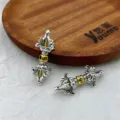 Tibetan vajra dorje alloy charm bead DIY jewelry accessory with mantra carving. - Single Vajra Pestle / 36x14mm