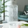 Heart-shaped clear glass vase for flowers, modern transparent tabletop container home decor. - L / Clear