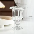Jarrón de vidrio transparente diseño romano pie alto decoración de mesa 15x20cm - L / Transparente