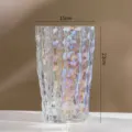 Transparent glacier glass vase, iridescent aurora finish, 15x23cm modern decorative vase. - Medium / Iridescent Large