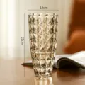 Vaso in vetro cristallo ambrato con texture diamante, alto 25cm per decorazione floreale da tavolo. - Grande / 25 trama diamante champagne (qualità superiore rinforzata)