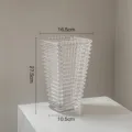 Transparent crystal glass vase for modern living room decor, elegant floral arrangement container. - Square Large