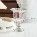 Jarrón de vidrio transparente estilo romano con pie para decoración de mesa y arreglos florales. - L / Arcoíris