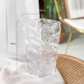Clear glass glacial vase, modern minimalist water culture flower container for home decor. - Tall Style / Clear
