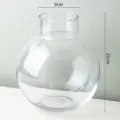 Clear round glass vase for fresh flower arrangement Nordic modern minimalist home decor 21cm - Large Transparent