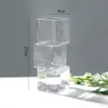 Handmade irregular glass vase transparent modern geometric flower container for home decor. - Displaced Square Style / S / Clear