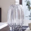 Nordic clear glass vase geometric faceted transparent table flower arrangement home decor - Short Style / Clear