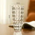 Vaso in vetro cristallo trasparente per elegante decorazione della tavola e composizioni. - Grande / 25 trama diamante trasparente (qualità superiore rinforzata)