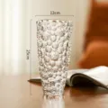 Vaso in vetro trasparente con texture a bolle, altezza 25 cm diametro 12 cm vaso da fiori per tavolo - Grande / 25 Puntini trasparente [Ispessito qualità premium]