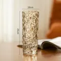 Amber crystal glass vase, geometric faceted decorative flower vase for home decor. - Large / 25 Ice Texture Champagne [Thickened Premium]