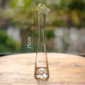 Modern transparent glass vase with narrow neck and slanted opening, minimalist elegant home decor. - Slant-Mouth Small Flower Vase, Large