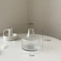 Transparent glass vase for modern home decor, elegant floral arrangement container. - Glacier [Small]
