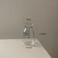 Transparent glass mini vase variant, clear hydroponic flower container for dining table decor. - Smoke