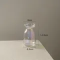 Mini iridescent glass vase for flower arrangement, transparent modern tabletop hydroponic decor. - Rainbow