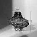 Nordic Grey Glass Vase Unique Valley Shape Modern Flower Arrangement Decor 16cm High - S / Smoke