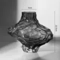 Nordic valley grey glass vase transparent hydroponic flower arrangement decor art - L / Smoke