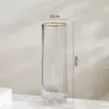 Vase en verre transparent avec bordure dorée, contenant floral cylindrique nordique. - 10x30cm / 1030 Rayé droit - transparent doré
