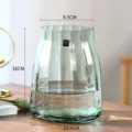 Simple modern transparent green glass vase for flower arrangement living room home decor 16cm - S / Pine Green Small