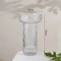Transparent glass vase with unique ice texture, modern Nordic style for home decor and flowers. - Frozen Straw Hat Style Large / L / Clear